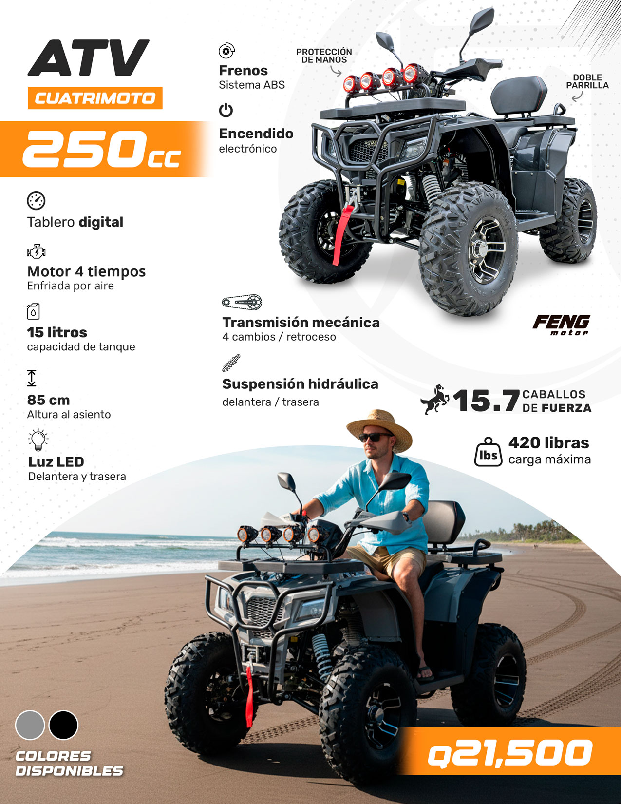 ATV 250 DOBLE PARRILLA